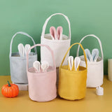 1Pcs Easter Bunny Bags Rabbit Ears Velvet Bag Sugar Box Wedding Candy Box Basket