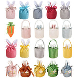 1Pcs Easter Bunny Bags Rabbit Ears Velvet Bag Sugar Box Wedding Candy Box Basket