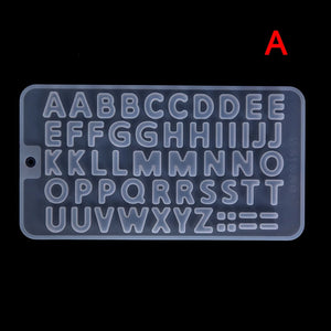 1Pcs Alphabet Epoxy Resin Molds Mixed Style Silicone Casting Molds