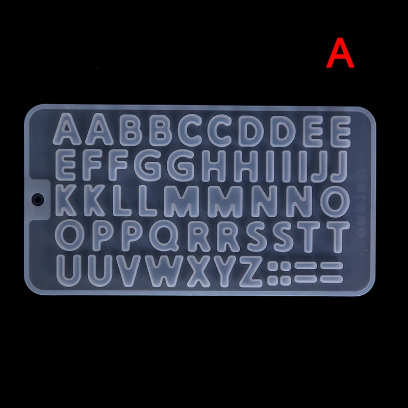 1Pcs Alphabet Epoxy Resin Molds Mixed Style Silicone Casting Molds