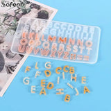 1Pcs Alphabet Epoxy Resin Molds Mixed Style Silicone Casting Molds