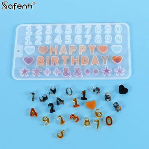 1Pcs Alphabet Epoxy Resin Molds Mixed Style Silicone Casting Molds