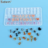1Pcs Alphabet Epoxy Resin Molds Mixed Style Silicone Casting Molds