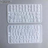 1Pcs Alphabet Epoxy Resin Molds Mixed Style Silicone Casting Molds