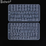 1Pcs Alphabet Epoxy Resin Molds Mixed Style Silicone Casting Molds