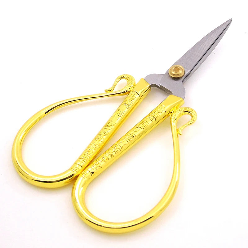 1Pcs Stainless Steel Scissors European Retro Classic Craft Sewing Handicraft Sci