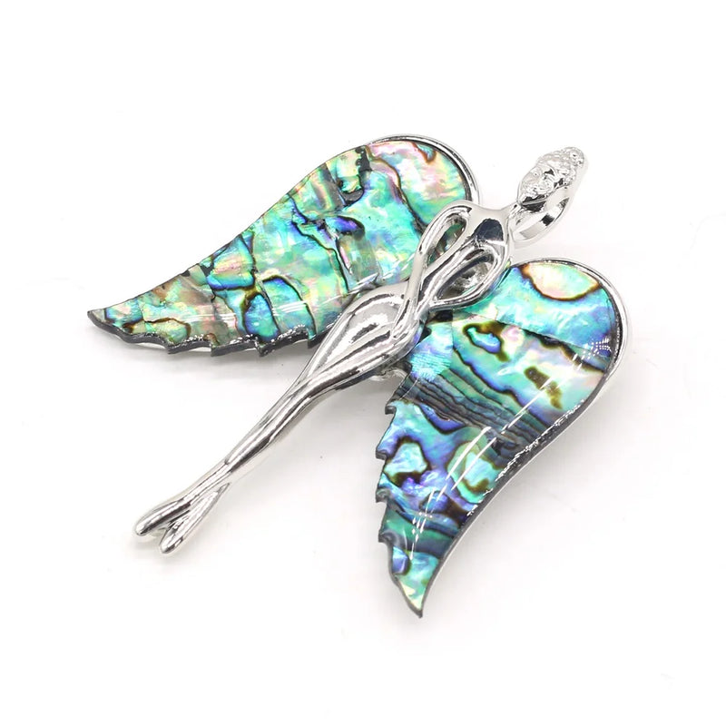 Angel Wings Brooches Vintage Mother of Pearl Shell Pendant Jewelry Pins