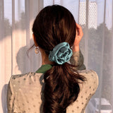 1Pcs Satin Hair Scrunchies Solid Stretch Elastic Ponytail Tie