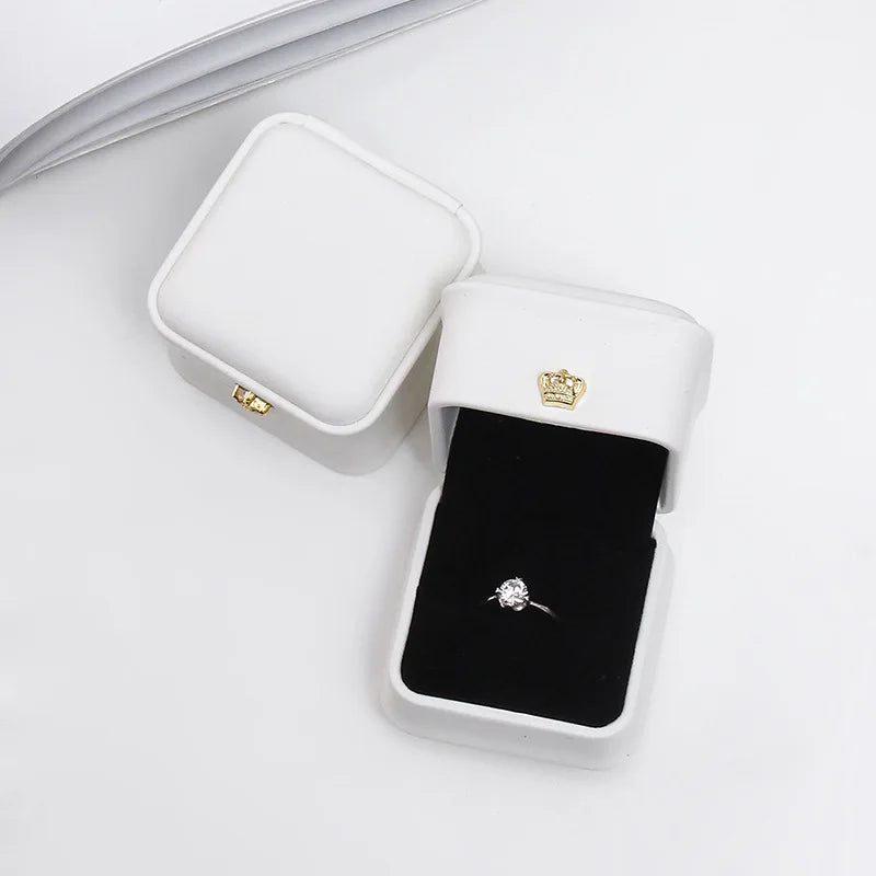 1Pcs Crown Buckle Jewelry Box 5.8x5.8x4.5cm Rose Gold/Navy Blue/Green/White