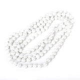 Faux Pearl Long Sweater Chain & Beaded Choker Necklace Set