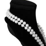 Faux Pearl Long Sweater Chain & Beaded Choker Necklace Set