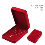 Flannelette Jewelry Set Box 16.5x11.5x4.8cm Red/Pink/Royal Blue Wedding Packing