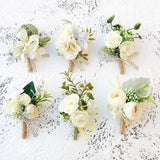 Groom Wedding Flowers Boutonniere Corsage Artificial Rose Man Suit Decoration