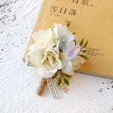 Groom Wedding Flowers Boutonniere Corsage Artificial Rose Man Suit Decoration
