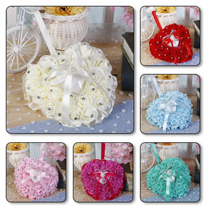 Romantic Wedding Jewelry Case Ring Bearer Pillow Holder Gift