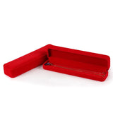 High Flannelette Jewelry Long Chain Box 22.5x5.5x5.5cm - Wine Red