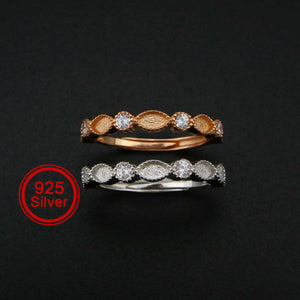 Breast Milk Resin Ring Setting 925 Sterling Silver Rose Plated 2x4MM