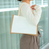 Large Capacity Commuter Cotton Jute Bag - DIY Hand-painted Handbag