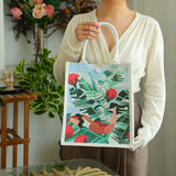 Green Plant Pattern Eco-Friendly Shopping Bag Student Bento Jute Bag