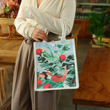 Green Plant Pattern Eco-Friendly Shopping Bag Student Bento Jute Bag
