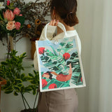 Green Plant Pattern Eco-Friendly Shopping Bag Student Bento Jute Bag