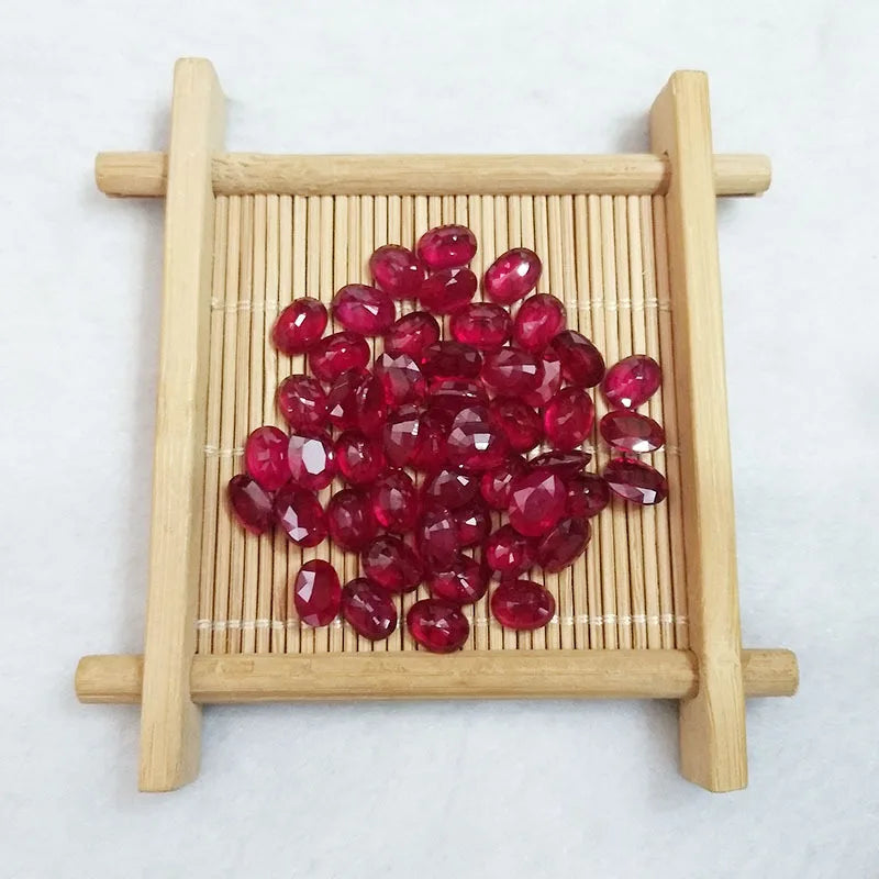 Natural Ruby Oval Loose Gem DIY Jewelry Accessory