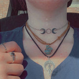Moon Choker Necklace Witch Necklace Minimalist Charm Jewelry Halloween Gift
