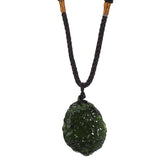 Natural Crystal Green Moldavite Pendant Meteorite Necklace Pendant Stone
