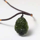 Natural Crystal Green Moldavite Pendant Meteorite Necklace Pendant Stone