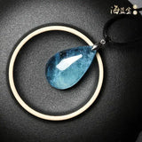 Natural Aquamarine Stone Heart Pendant for Girls