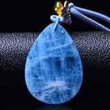 Natural Aquamarine Stone Heart Pendant for Girls