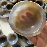 Natural Crystal Stone Agate with Leather Chisel Slot Ashtray Jade Bowl