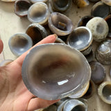 Natural Crystal Stone Agate with Leather Chisel Slot Ashtray Jade Bowl