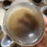 Natural Crystal Stone Agate with Leather Chisel Slot Ashtray Jade Bowl