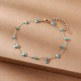 Natural Stone Beaded Anklet for Women - Minimalist Foot Jewelry