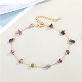 Natural Stone Beaded Anklet for Women - Minimalist Foot Jewelry