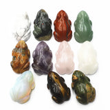 1Pcs Natural Stone Carved Frog Animal Ornaments