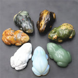 1Pcs Natural Stone Carved Frog Animal Ornaments