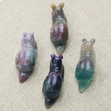 Natural Stone Snail Animal Ornaments Fluorite Agate Quartz Crafts Figurine