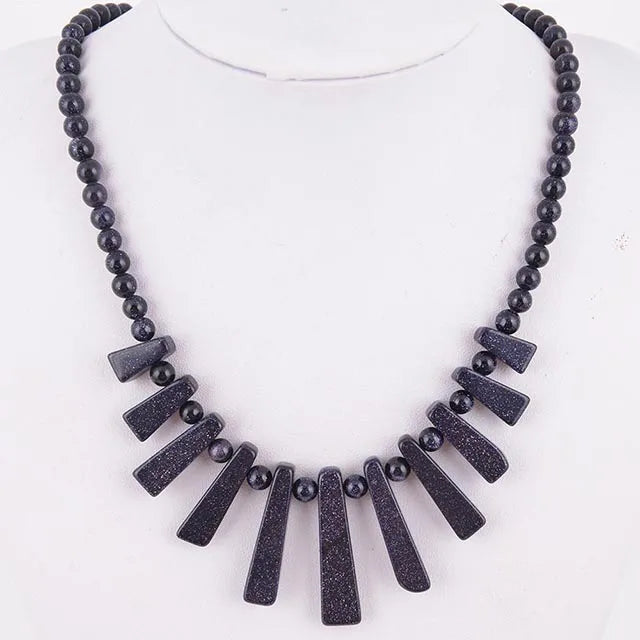 Natural Stone Jewelry Lapis Lazuli Attractive Necklace T036