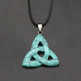Irish Celtic Knot Tiger Eye Crystal Pendant for Jewelry Making