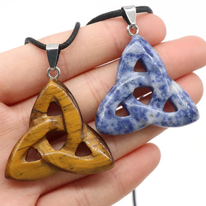 Irish Celtic Knot Tiger Eye Crystal Pendant for Jewelry Making