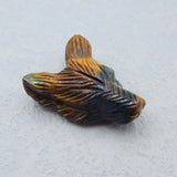 Tiger Eye Wolf Head Necklace Pendant 38x27x13mm