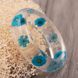 Epoxy Resin Dried Flower Bracelet Natural Real Flower Bracelet For Women Jewelry