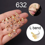 Stainless Steel 20G Snake Zircon Nose Stud Indian Nose Ring Piercing