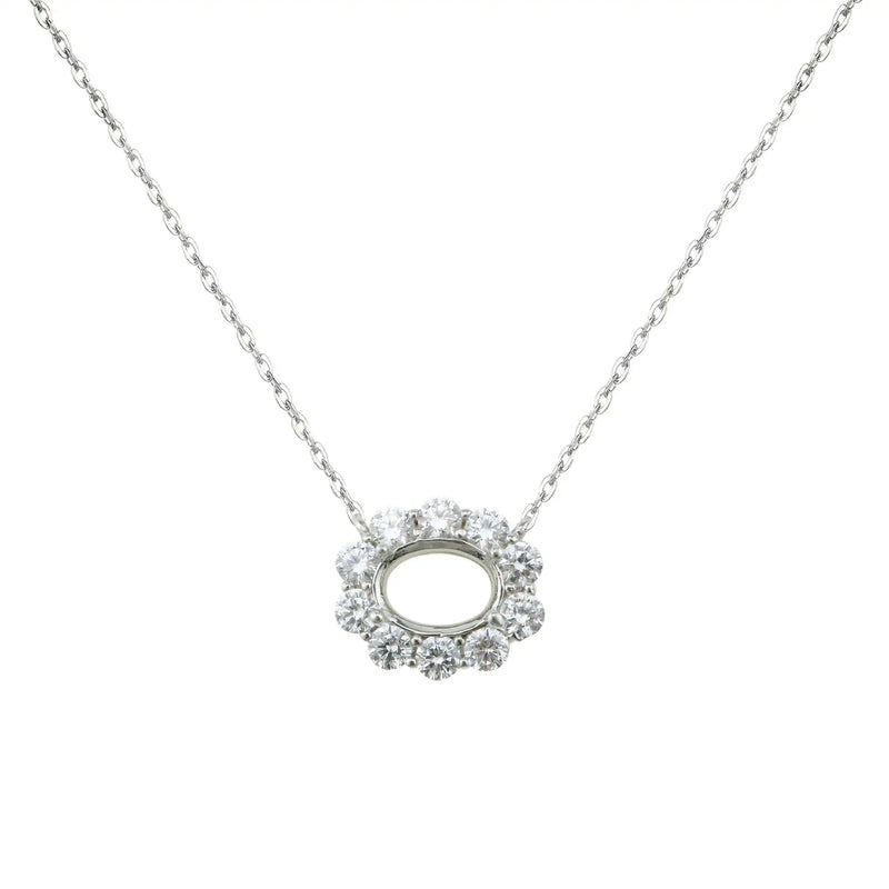 Rose Plated 925 Silver Pendant Setting Necklace DIY Supplies