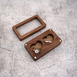 Portable Wood Square Jewelry Box Earring Ring Organizer