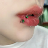 Punk Titanium Steel Devil's Eye Lip Ring Piercing Body Jewelry