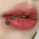 Punk Titanium Steel Devil's Eye Lip Ring Piercing Body Jewelry