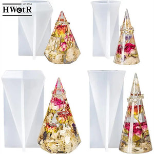 Ring Holder Cone Resin Molds Pyramid Silicone Mold For Resin Casting